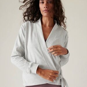 Athleta Heather Gray Long Sleeve Cozy Retroterry Wrap Sweatshirt Size S